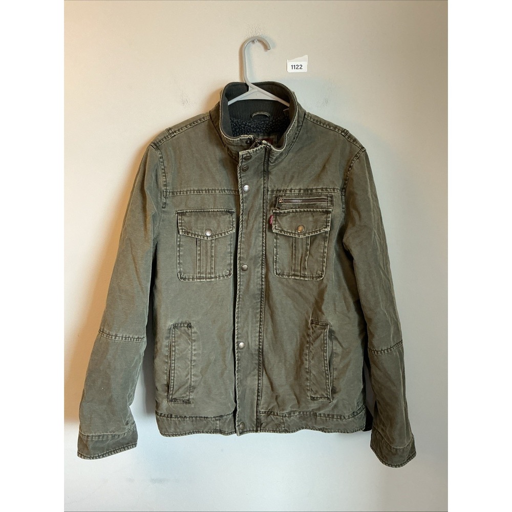 Levis Strauss & Co Green Military Style Jacket Size M